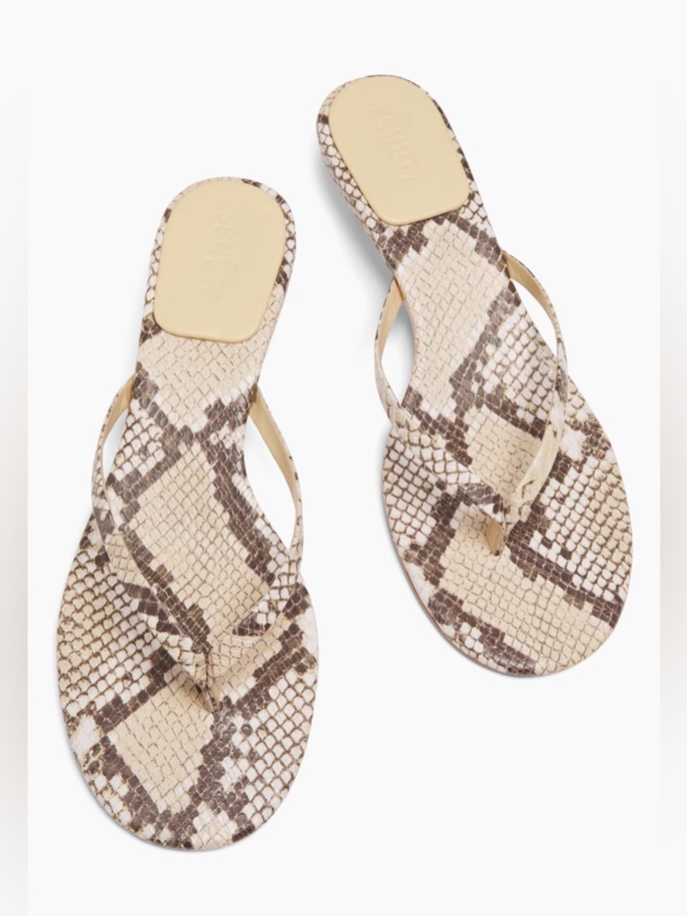 Schutz Carolyn Snake-Print Leather Sandals - Picture 4 of 6